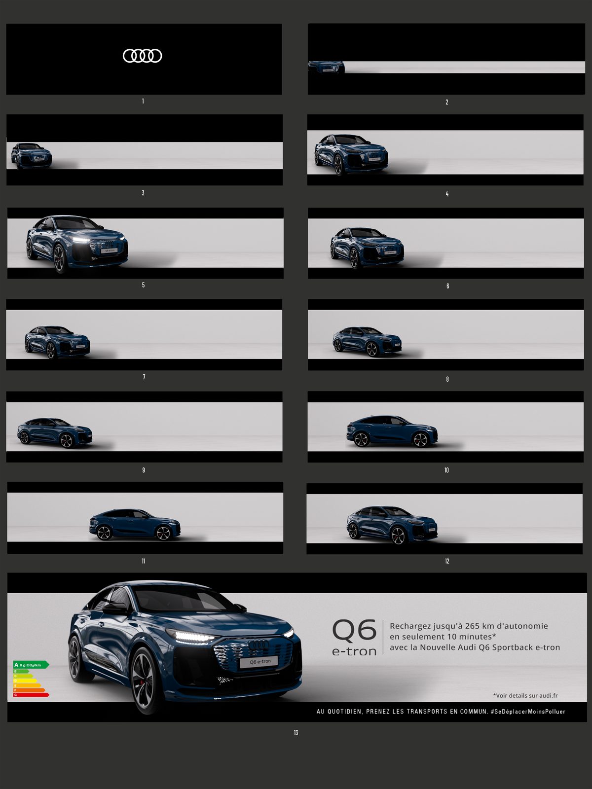Storyboard du film Audi Q6, 13 plans