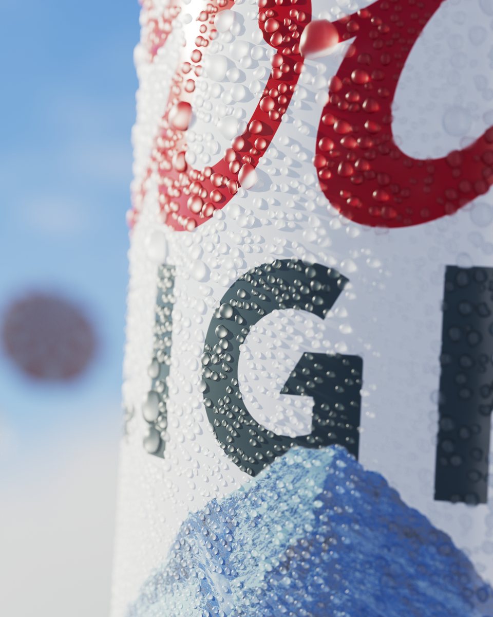 Logo Coors Light et gouttes, gros plan