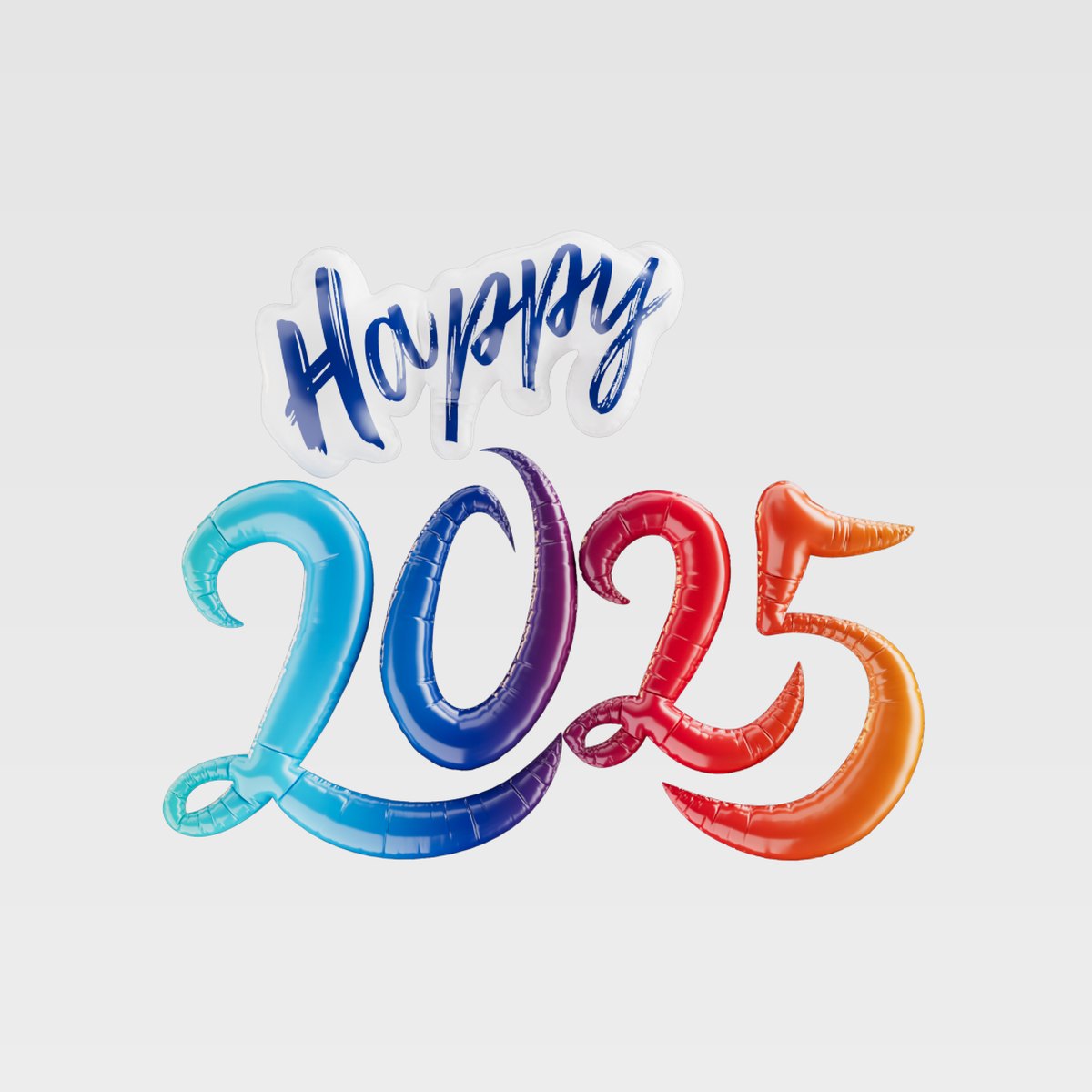 Happy 2025, cursive plus grande