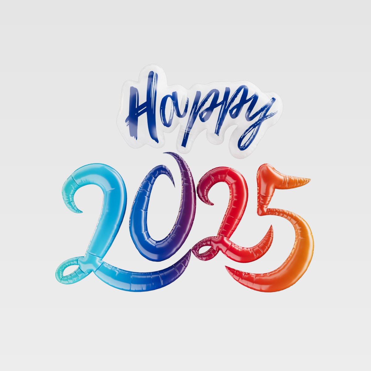 Happy 2025, cursive centrée